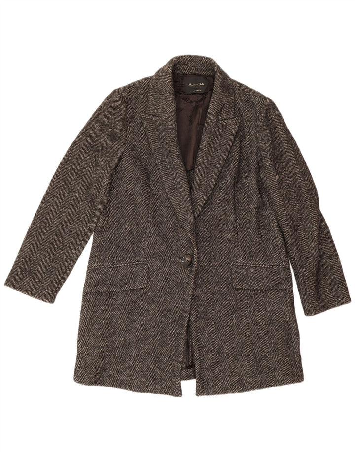 Massimo Dutti Chaqueta Blazer De 1 Botón Para Mujer UK 44 Gris Medio Espiga