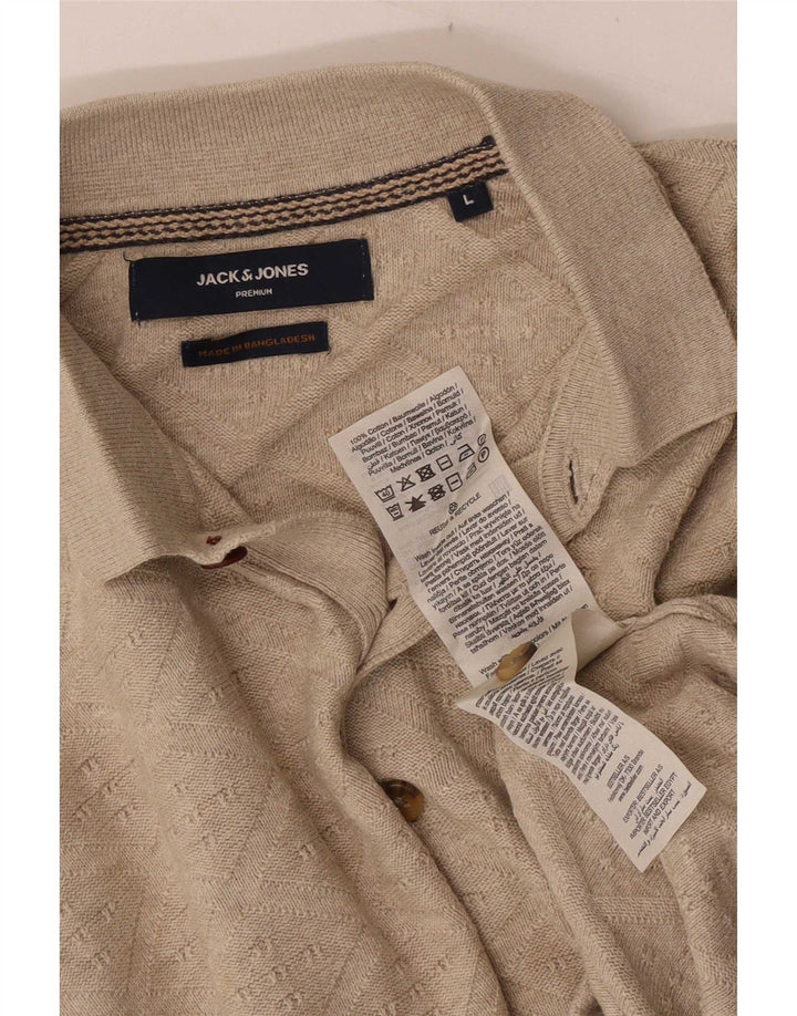 Polo Jack & Jones Hombre Grande Algodón Beige