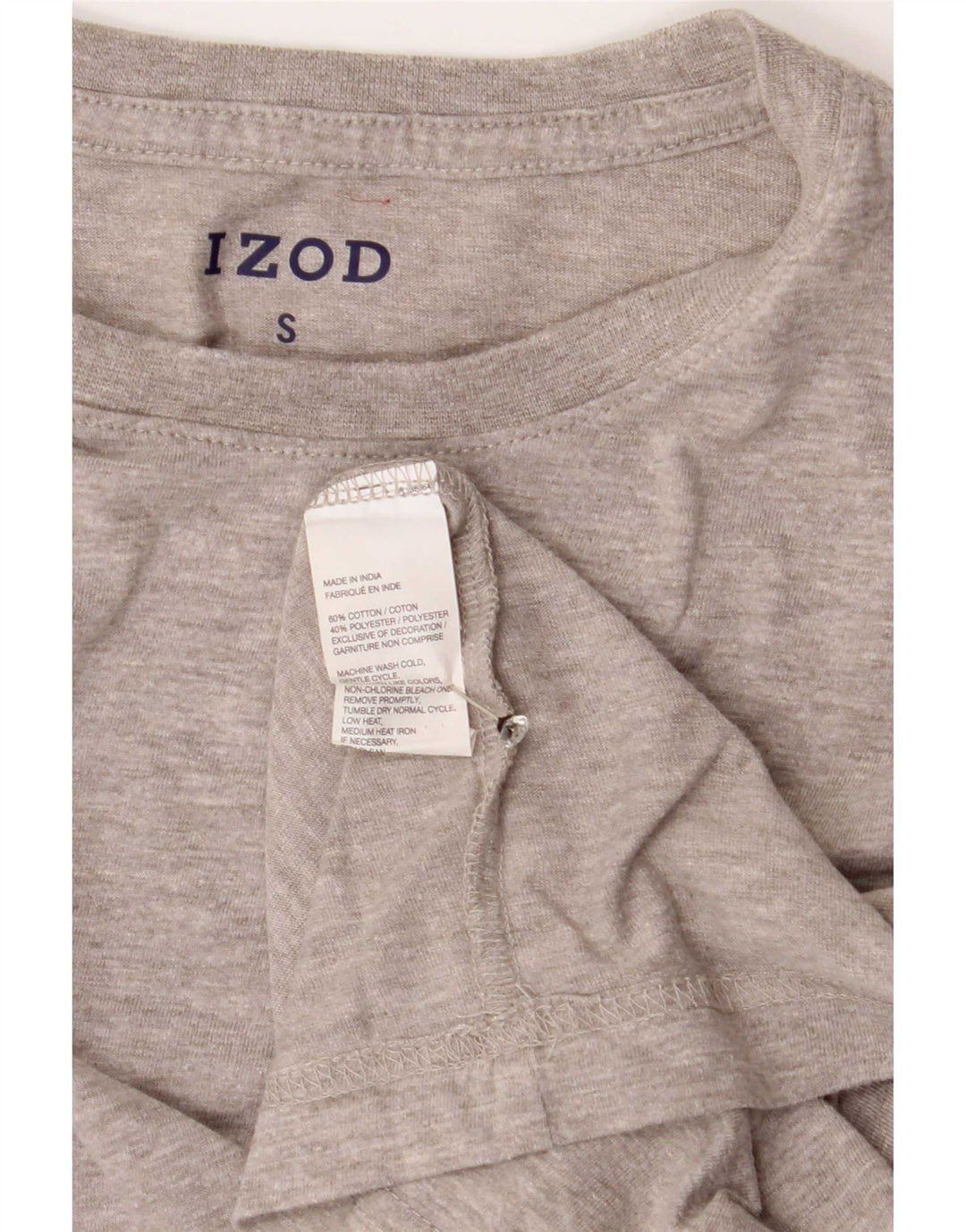 Izod Hombre Camiseta Top Small Gris Algodón