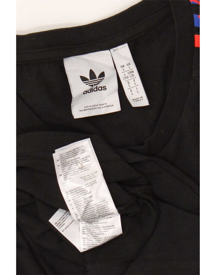 Adidas - Camiseta para hombre, talla grande, algodón negro