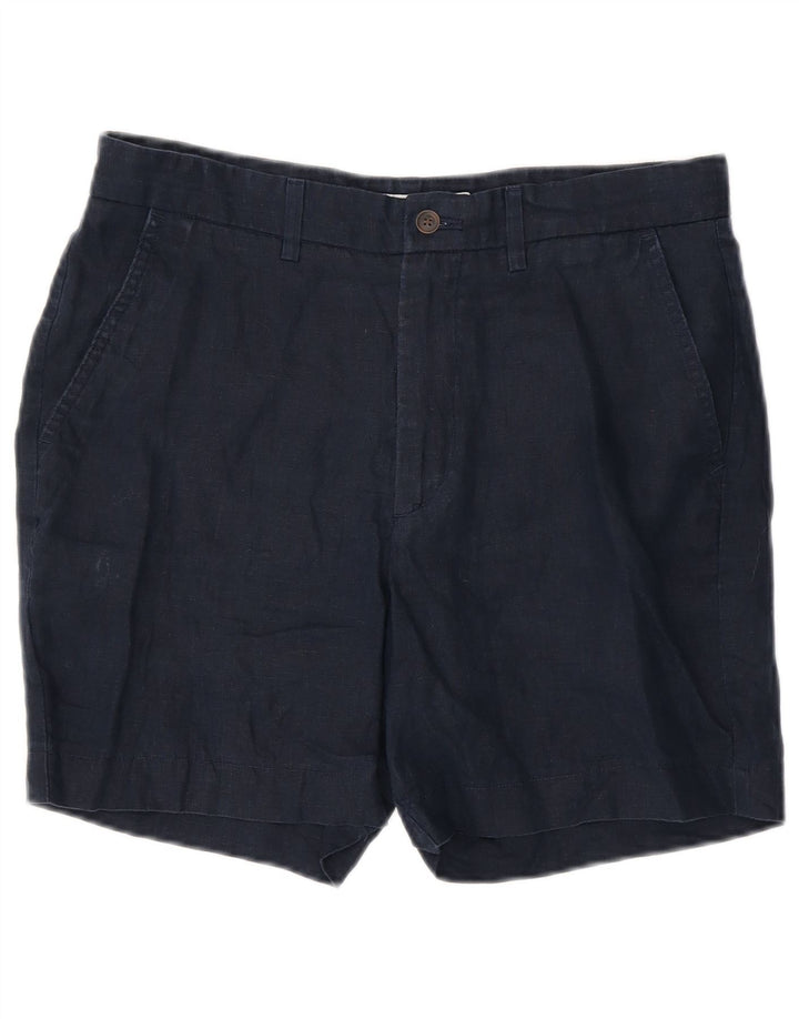 Zara Hombre Shorts Chinos Medium W31 Lino Azul Marino