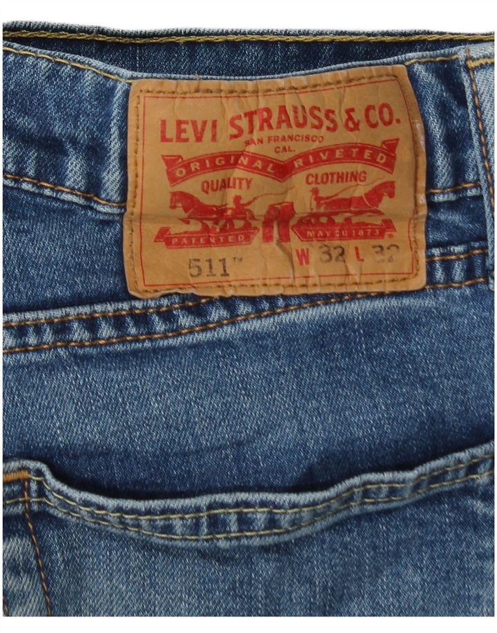 LEVI'S Jeans ajustados con lavado ácido 511 para hombre W32 L32 Algodón azul