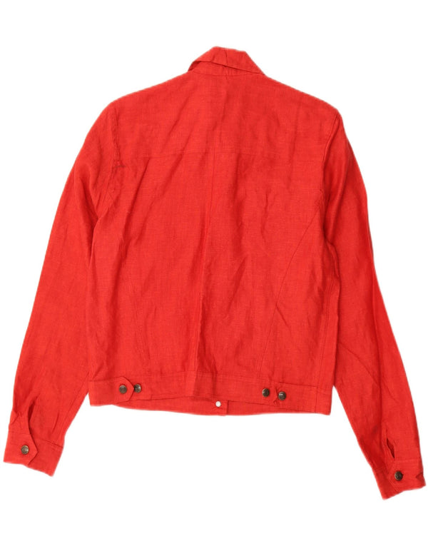 Blunauta Chaqueta bomber holgada para mujer UK 6 XS Lino rojo