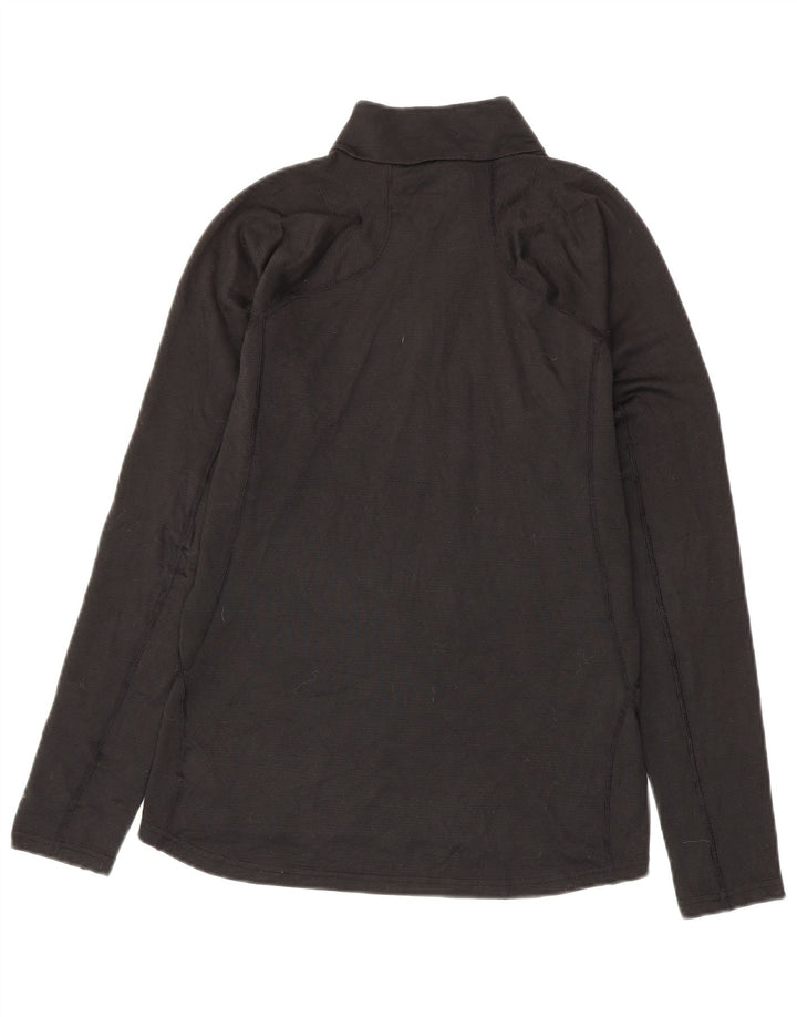 The North Face Hombre Zip Neck Jersey Chándal Top Pequeño Poliéster Negro