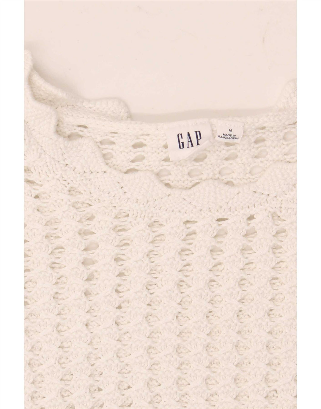 Blusa de crochet para mujer Gap Top UK 44 Medium White