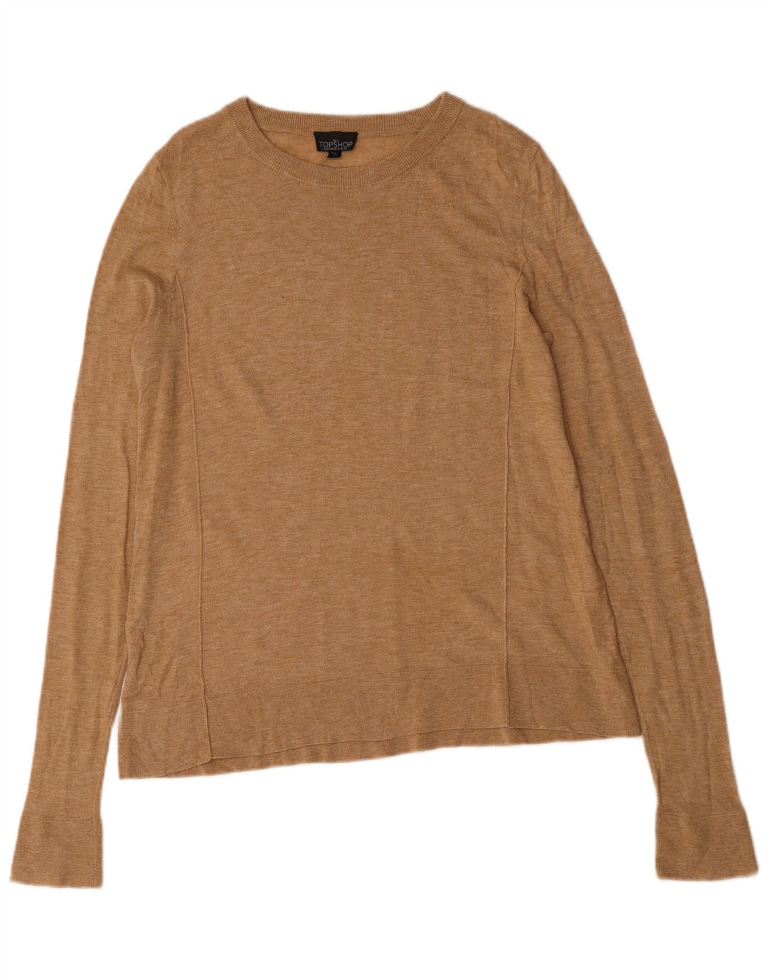 Topshop Top extragrande de manga larga para mujer UK 10 Small Beige