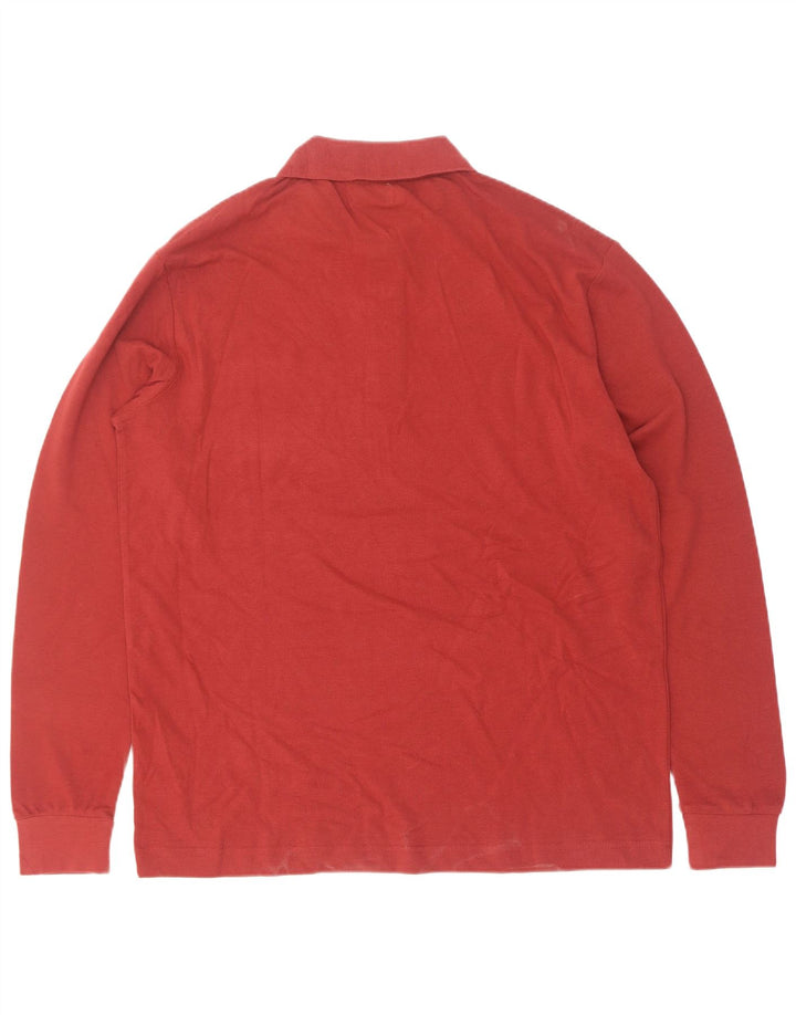 Kappa Polo De Manga Larga Para Hombre Grande De Algodón Rojo