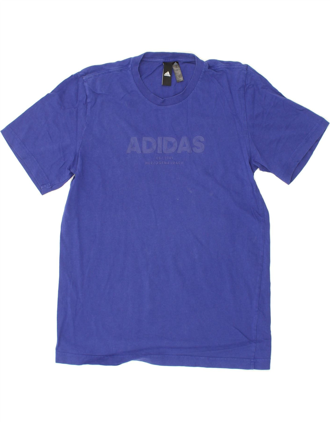 ADIDAS Mens Graphic T-Shirt Top Medium Blue Cotton Vintage Adidas and Second-Hand Adidas from Messina Hembry 