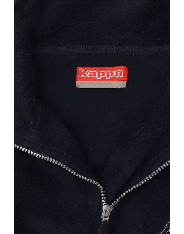 KAPPA Hombre Jersey De Forro Polar Con Cremallera Y Cuello Medio Azul Marino