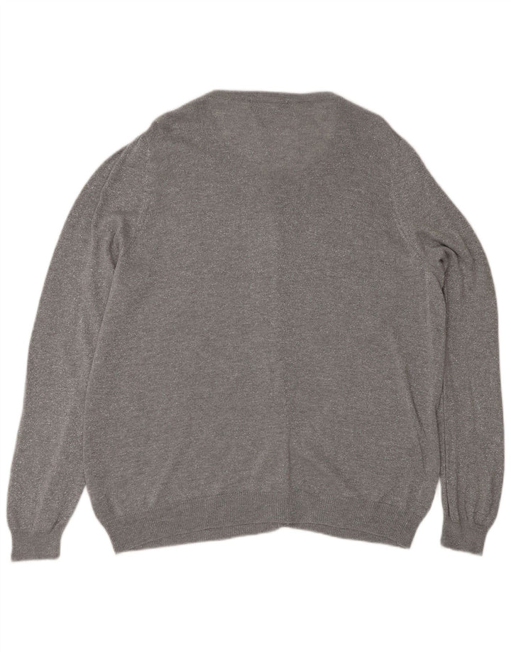 Marks & Spencer Suéter tipo cárdigan para mujer UK 20 2XL Poliamida gris