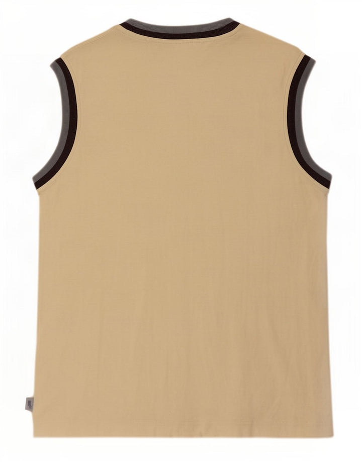Puma Camiseta sin mangas con gráfico para hombre, talla grande, color beige
