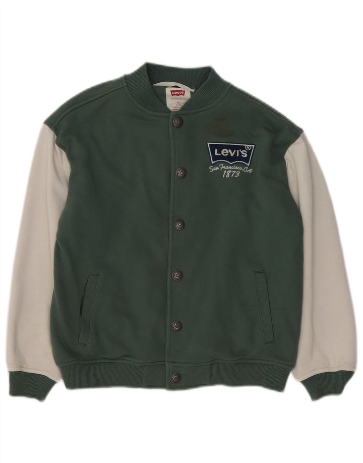 Levi's Chaqueta universitaria gráfica para niños 7-8 años Algodón color block verde