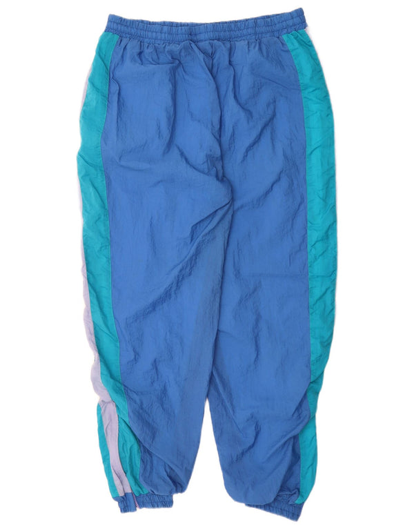 Vintage Hombre Chándal Pantalones Joggers XL Azul Colorblock Poliamida
