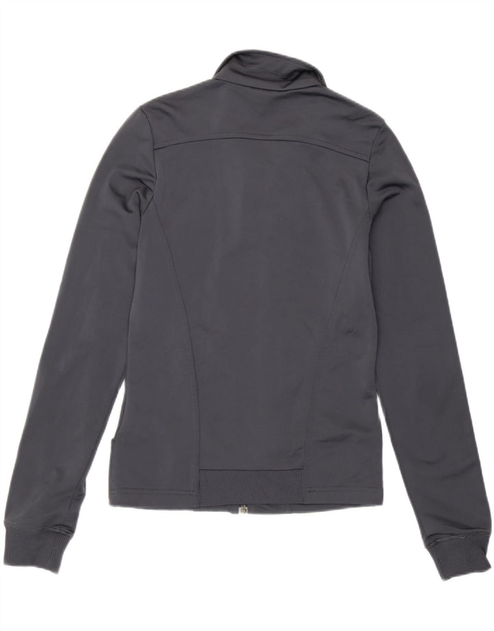 Adidas - Chaqueta de chándal para mujer, ajuste regular, talla 8, poliéster gris pequeño