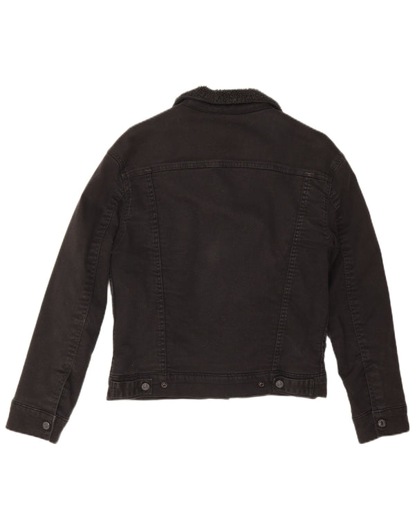 Levi's Chaqueta vaquera Sherpa para mujer UK 6 XS Algodón negro