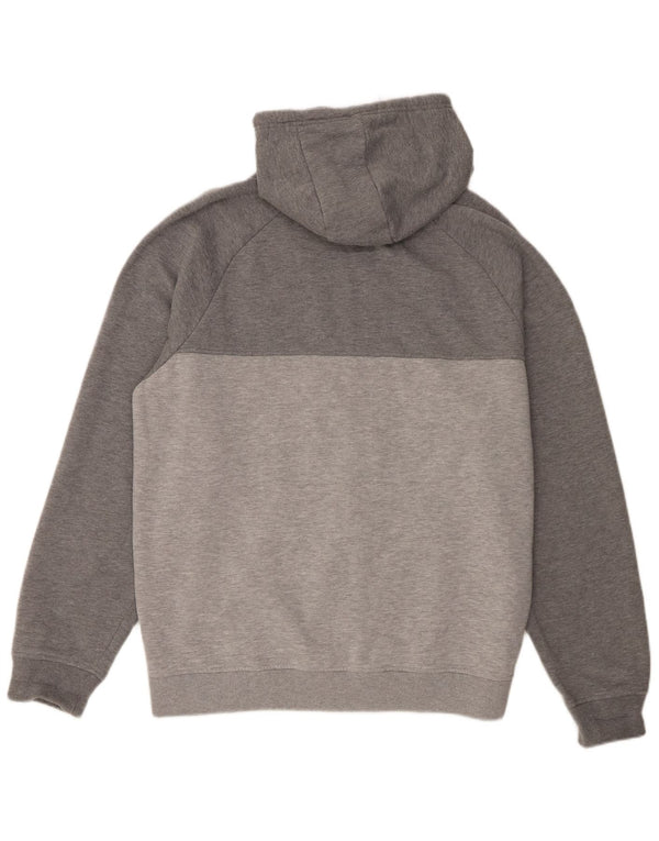 Fila Sudadera con capucha y cremallera para hombre, talla 2XL, algodón gris color block