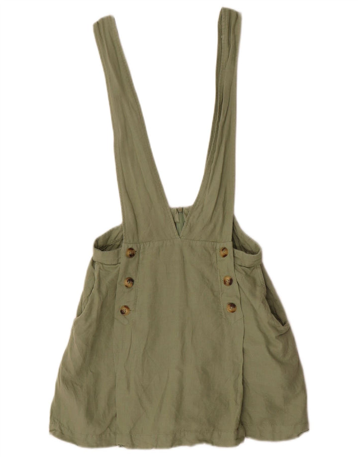 Zara Mujer Peto Corto Pequeño W28 Lino Caqui