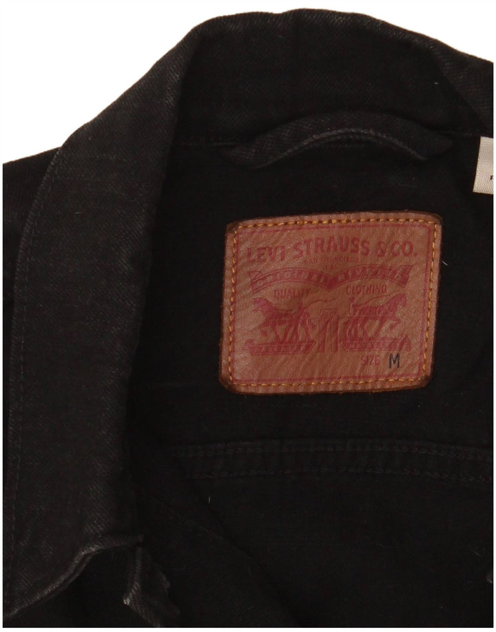 Levi's Womens Denim Jacket UK 14 Medium Black Cotton