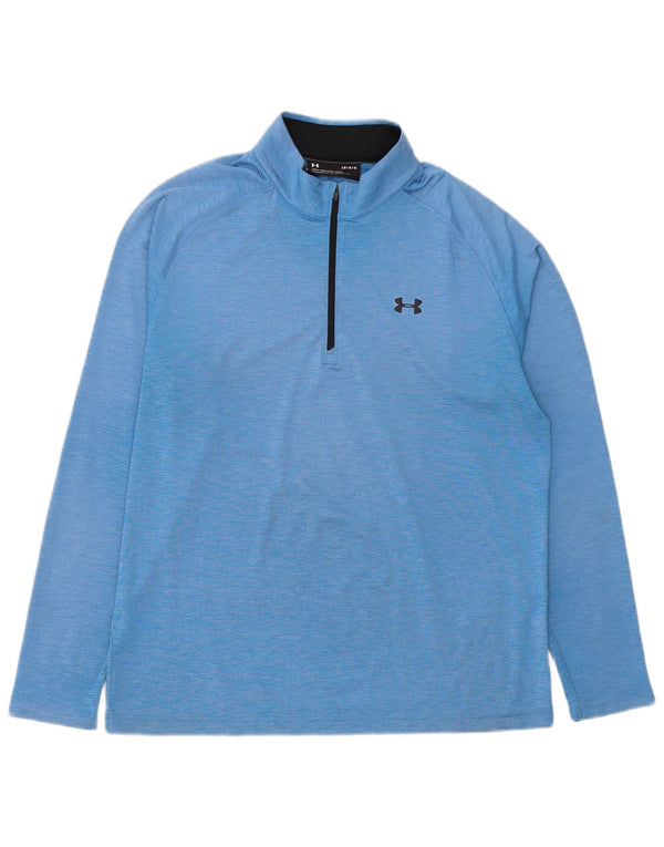 Under Armour Hombre Zip Neck Jersey Chándal Top Grande Poliéster Azul