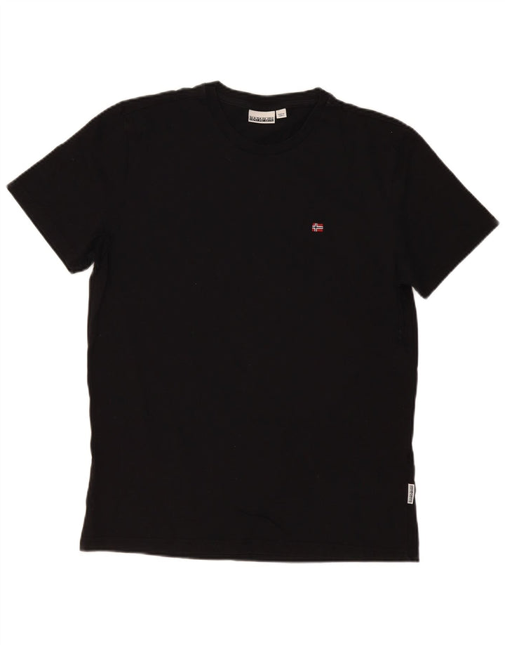 Napapijri Hombre Camiseta Top Medium Negro Algodón