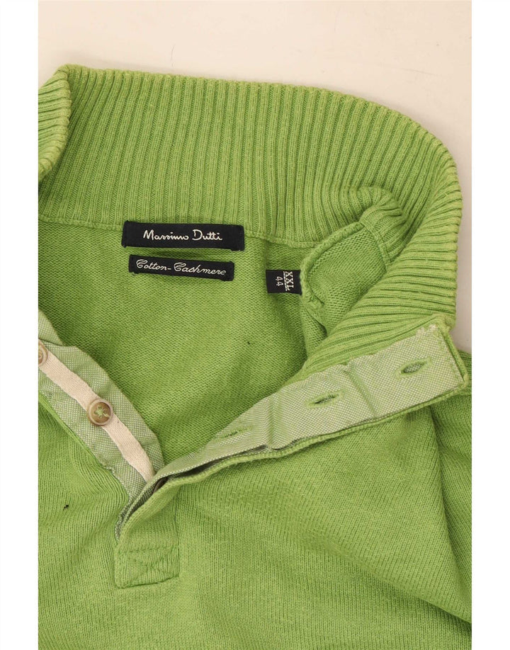 Jersey Massimo Dutti para hombre con cuello y botones 2XL Algodón verde