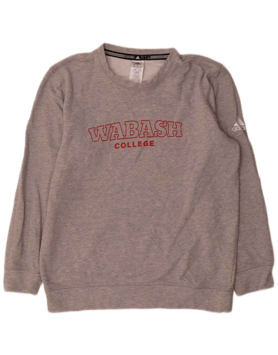 Adidas Hombre Graphic Sudadera Jumper Grande Gris Algodón
