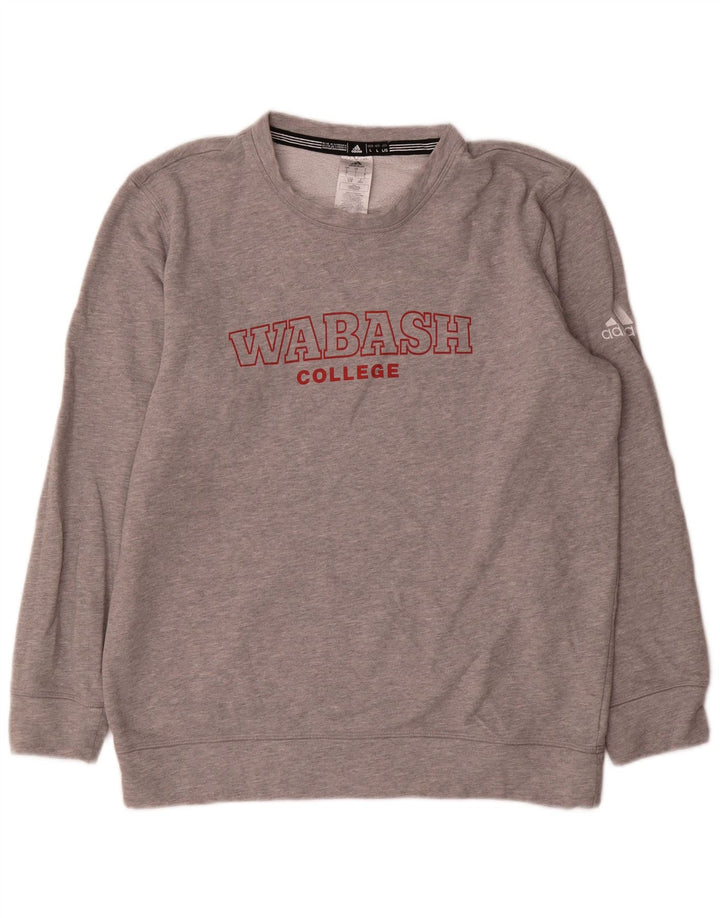 Adidas Hombre Graphic Sudadera Jumper Grande Gris Algodón
