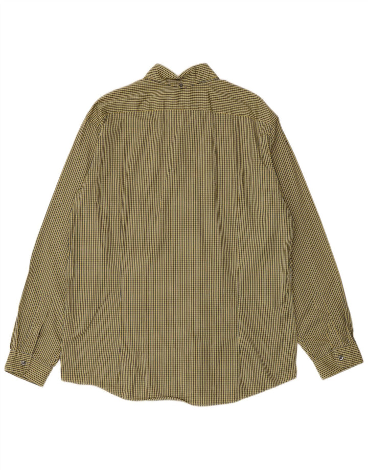 Camisa Lacoste Hombre Talla 44 XL Algodón Cuadros Amarillo