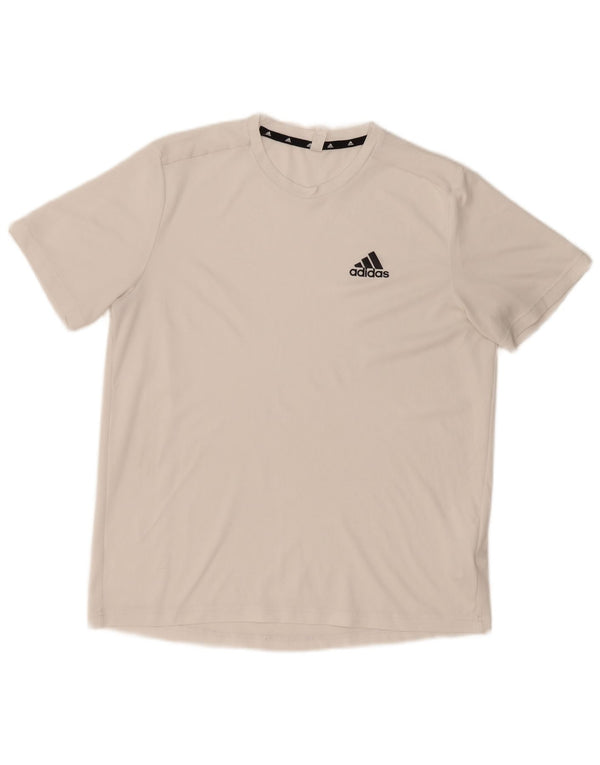 Adidas Hombre Aeroready Camiseta Top Medio Blanco Poliéster