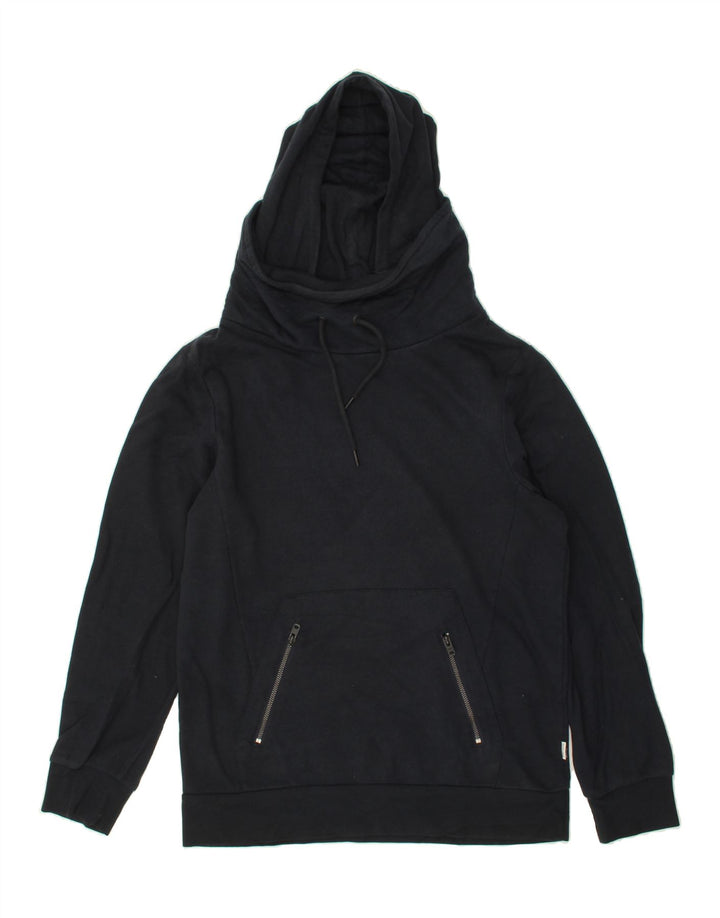 JACK & JONES Mens Hoodie Jumper Medium Navy Blue Cotton Vintage Jack & Jones and Second-Hand Jack & Jones from Messina Hembry 
