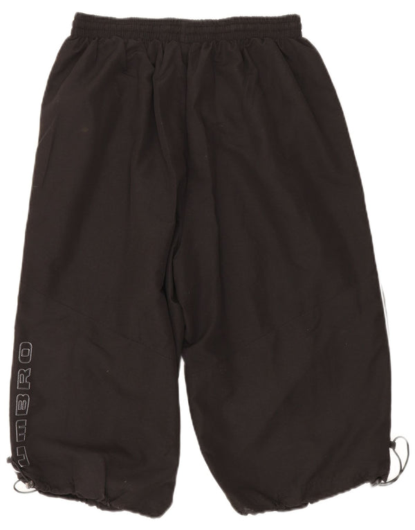 Umbro Bermudas estampadas para hombre, pantalones cortos deportivos, poliéster negro grande