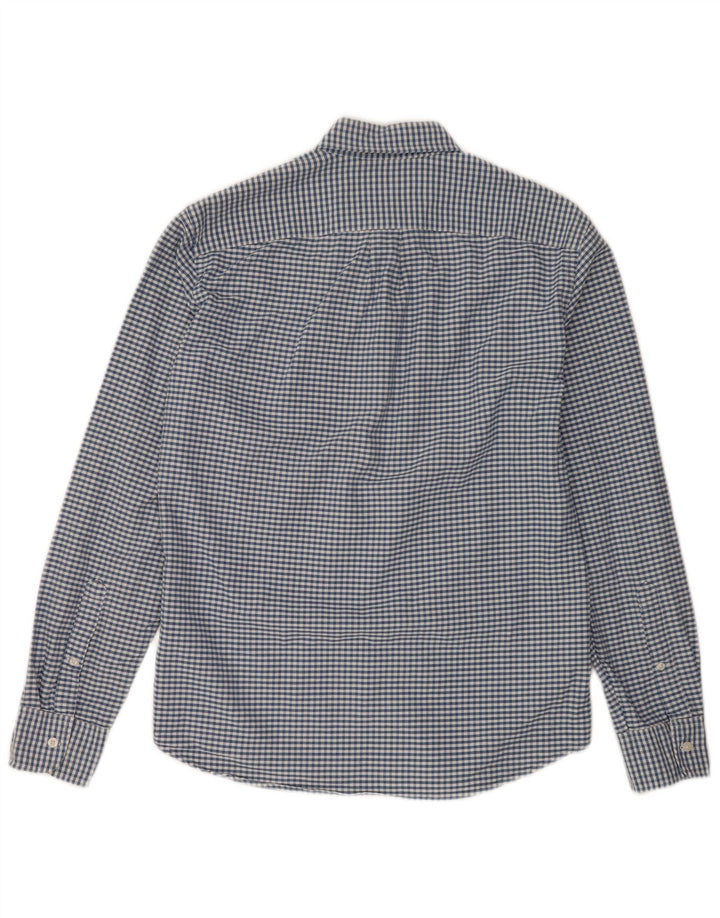 J. CREW Camisa ajustada para hombre de algodón a cuadros azul medio