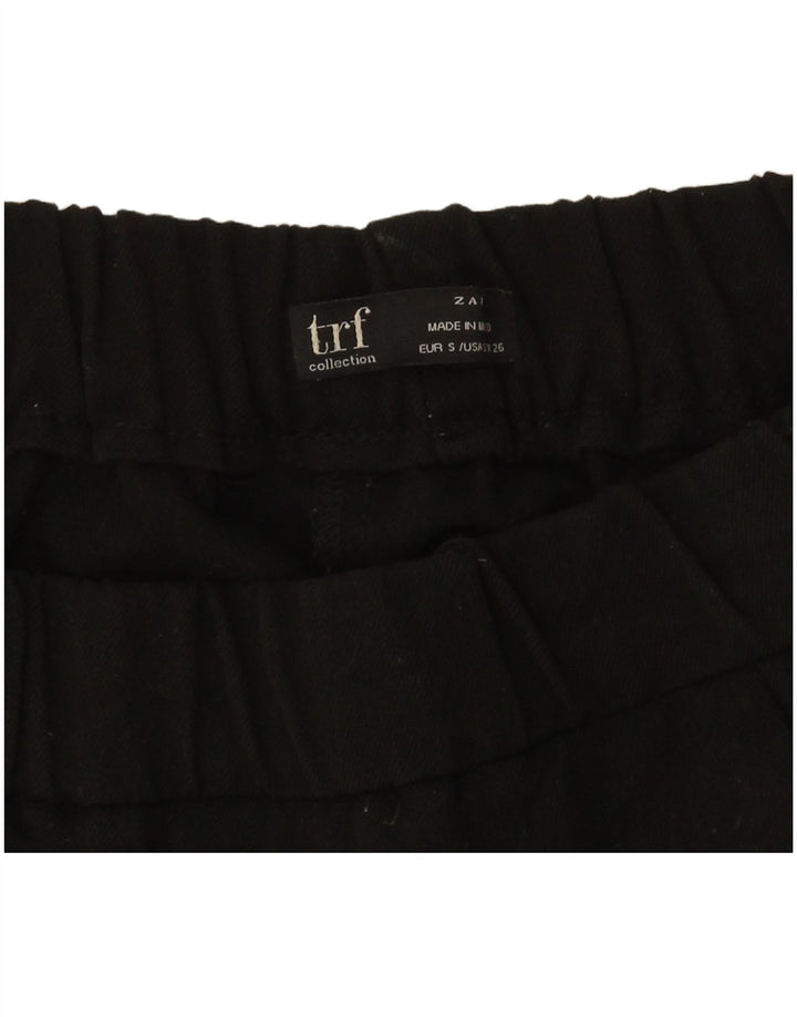 Zara Mujer Pantalones Cortos Delgados Pequeños W26 L24 Negro