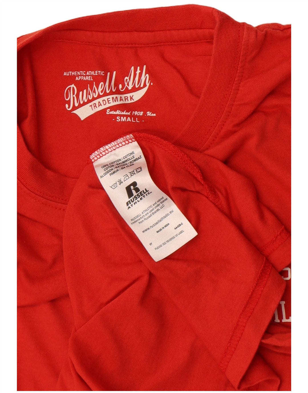 Russell Athletic - Camiseta gráfica para hombre, talla pequeña, algodón rojo