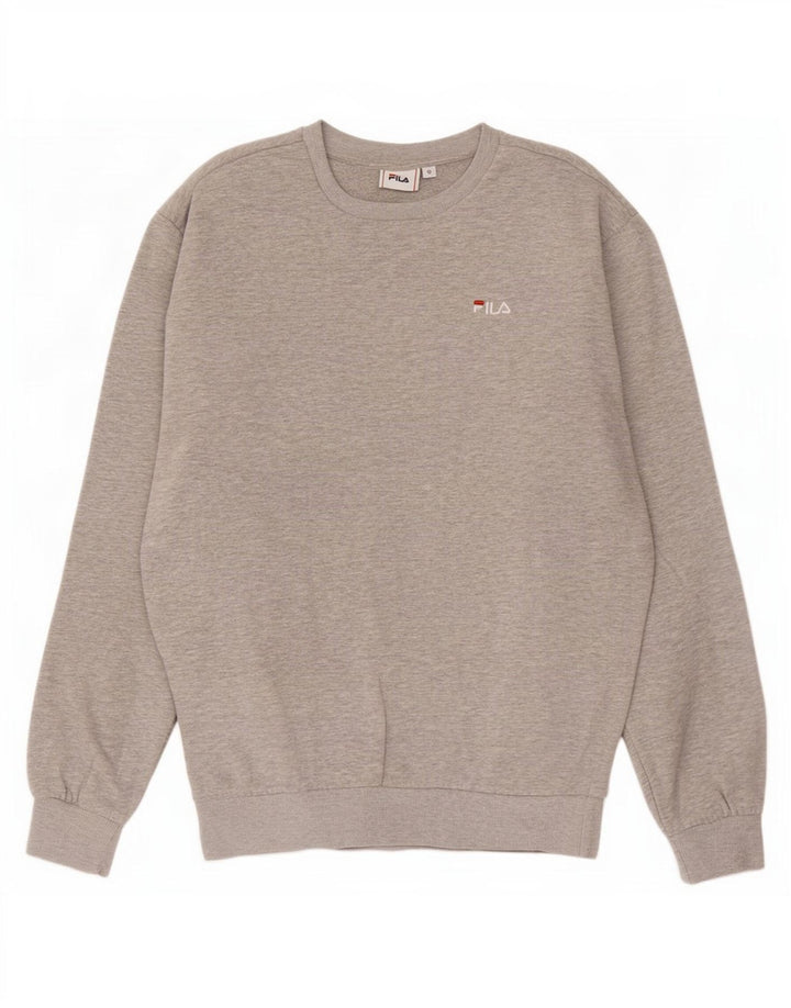 Fila Hombre Sudadera Jumper Small Gris Moteado Algodón