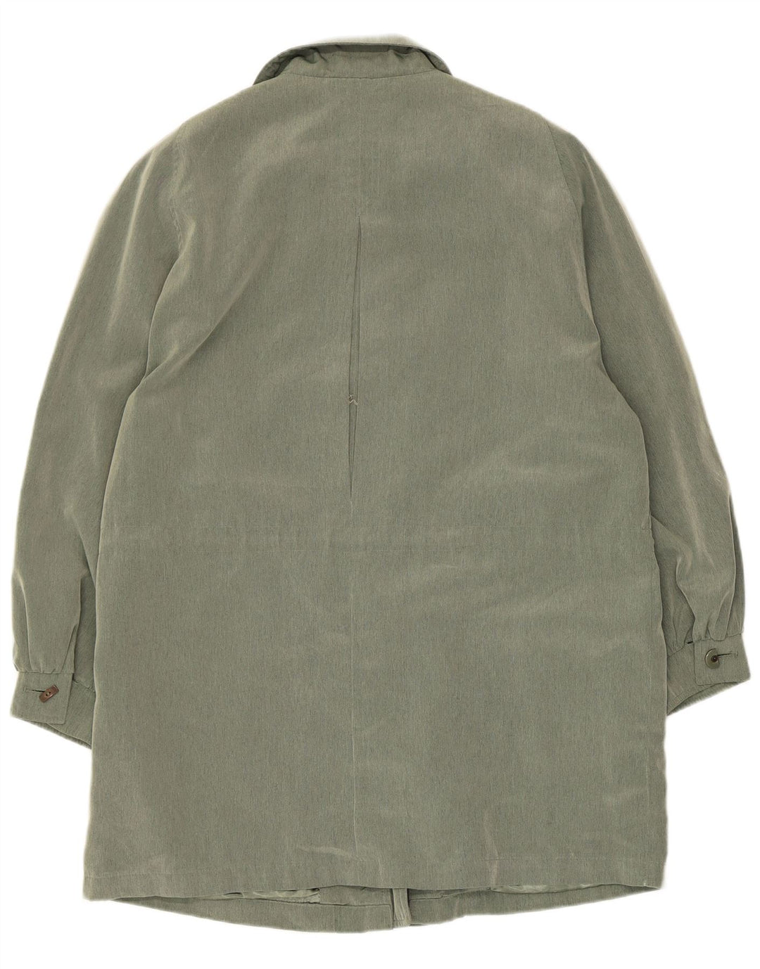Vintage mujer abrigo Reino Unido 14 poliéster verde grande