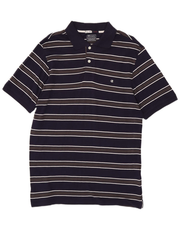 Champion Polo Easy Fit para hombre de algodón a rayas azul marino grande