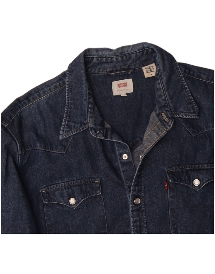 LEVI'S Camisa vaquera para hombre Grande Algodón azul marino