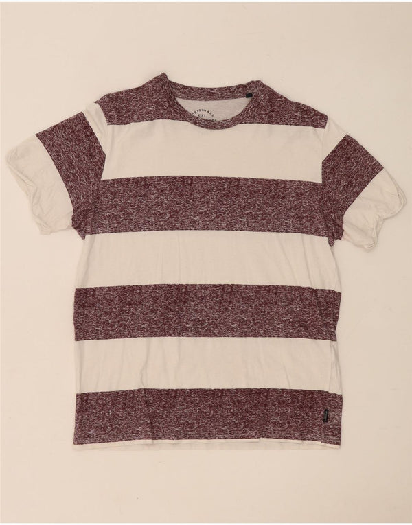 Jack & Jones Hombre Camiseta Top Medium Blanco Rayas Algodón