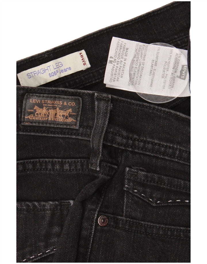 LEVI'S Jeans rectos 505 para mujer US 4 Small W28 L31 Algodón negro