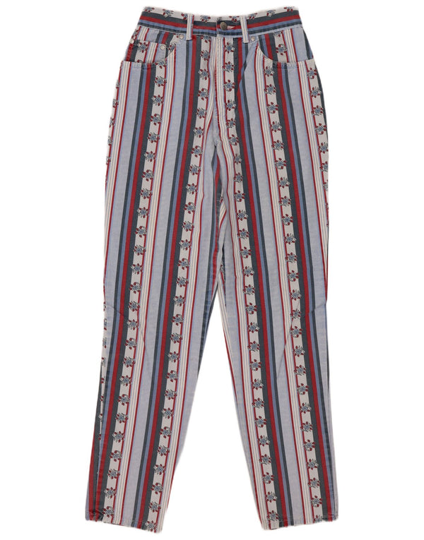 Vintage mujer cintura alta pantalones casuales IT 42 Medio W28 L29 Multicolor