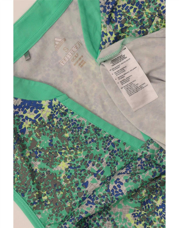 Adidas Chaleco de golf para mujer Top UK 10 Small Green Spotted Poliéster