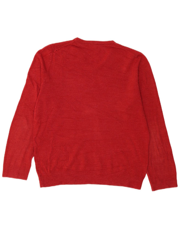 John Lewis - Jersey con cuello en V para hombre, talla XL, acrílico rojo