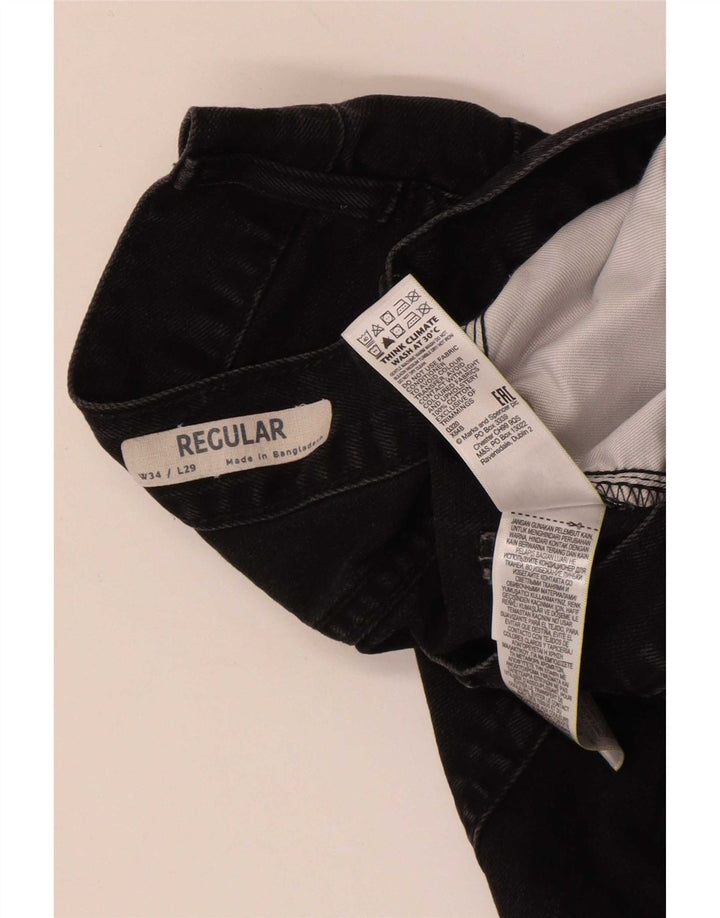 Marks & Spencer Vaqueros rectos regulares para hombre W34 L29 Algodón negro