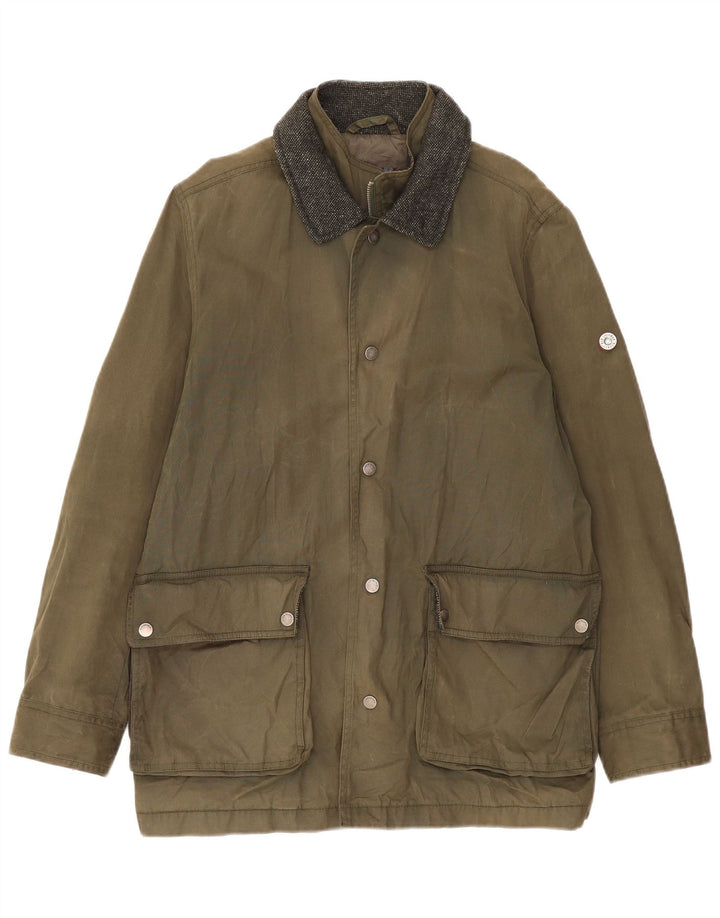 Ben Sherman Chaqueta de algodón encerado para hombre UK 38 Algodón caqui mediano