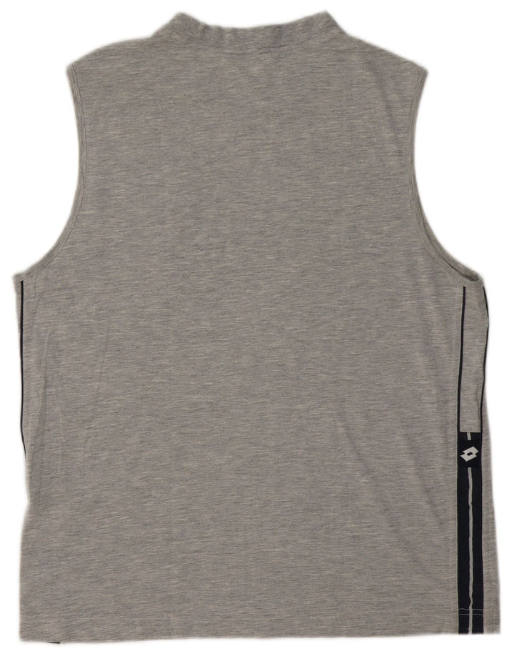 Lotto Hombre Camiseta Sin Mangas De Algodón Moteado Gris Medio