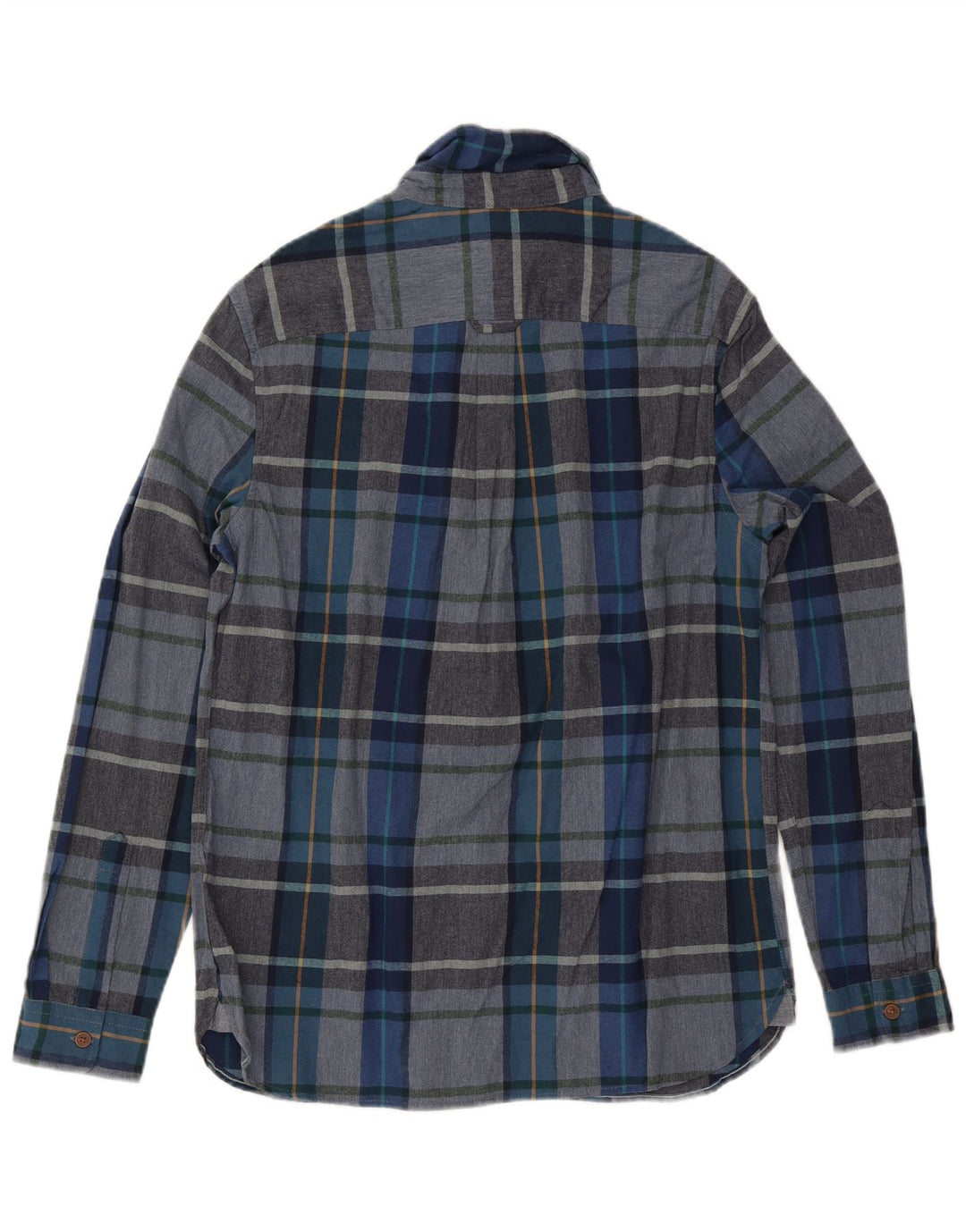 Camisa de hombre de corte clásico de algodón a cuadros en azul medio de White Stuff