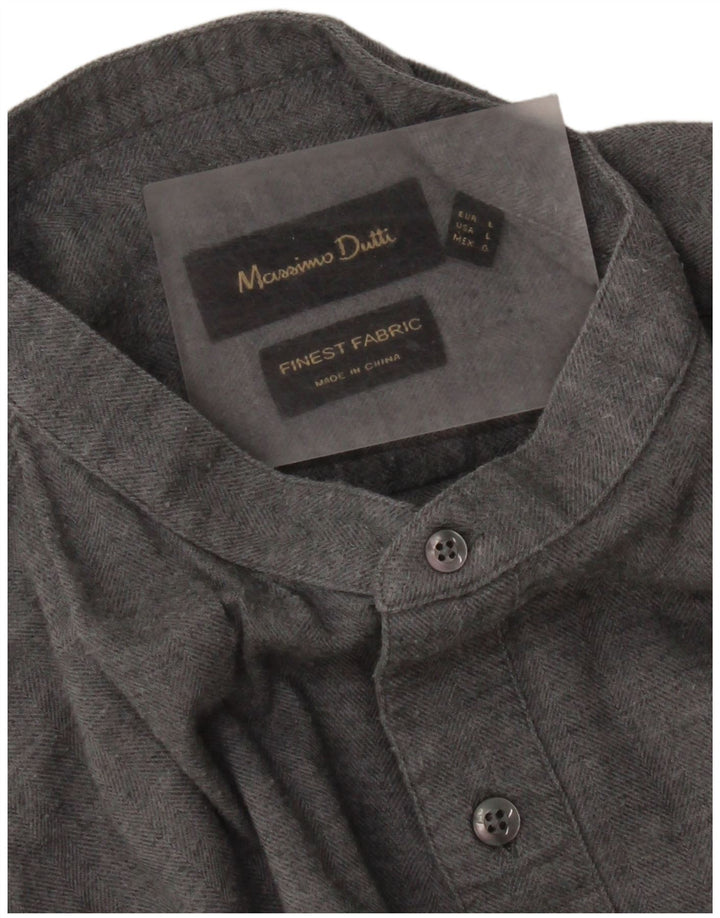 Camisa Massimo Dutti Hombre Large Gris Espiga
