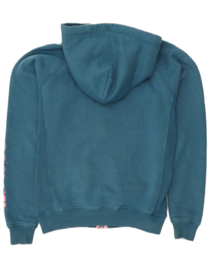 ANIMAL Suéter con capucha y cremallera gráfica para mujer Reino Unido 12 Algodón azul medio