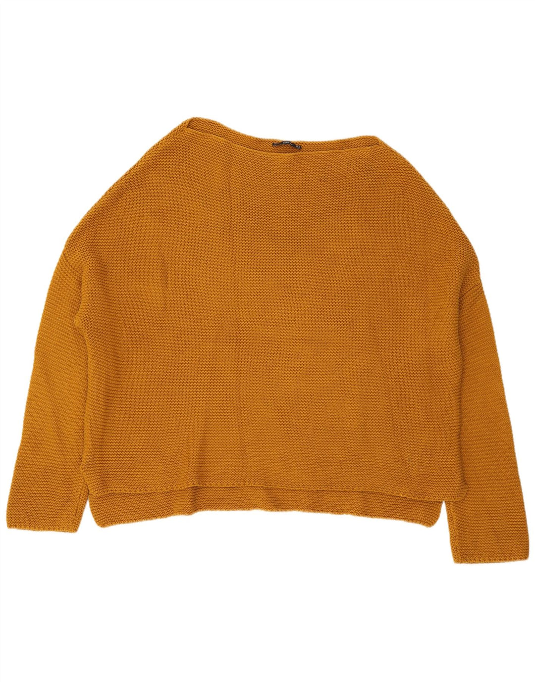 Zara - Jersey extragrande con cuello barco para mujer, talla 40, color amarillo mediano